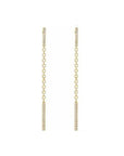 14K Yellow Gold Diamond Chain Hinged Hoop Earrings - Camille Jewelry