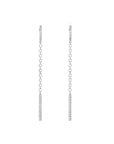 14k white gold Diamond Chain Hinged Hoop Earrings - Camille Jewelry