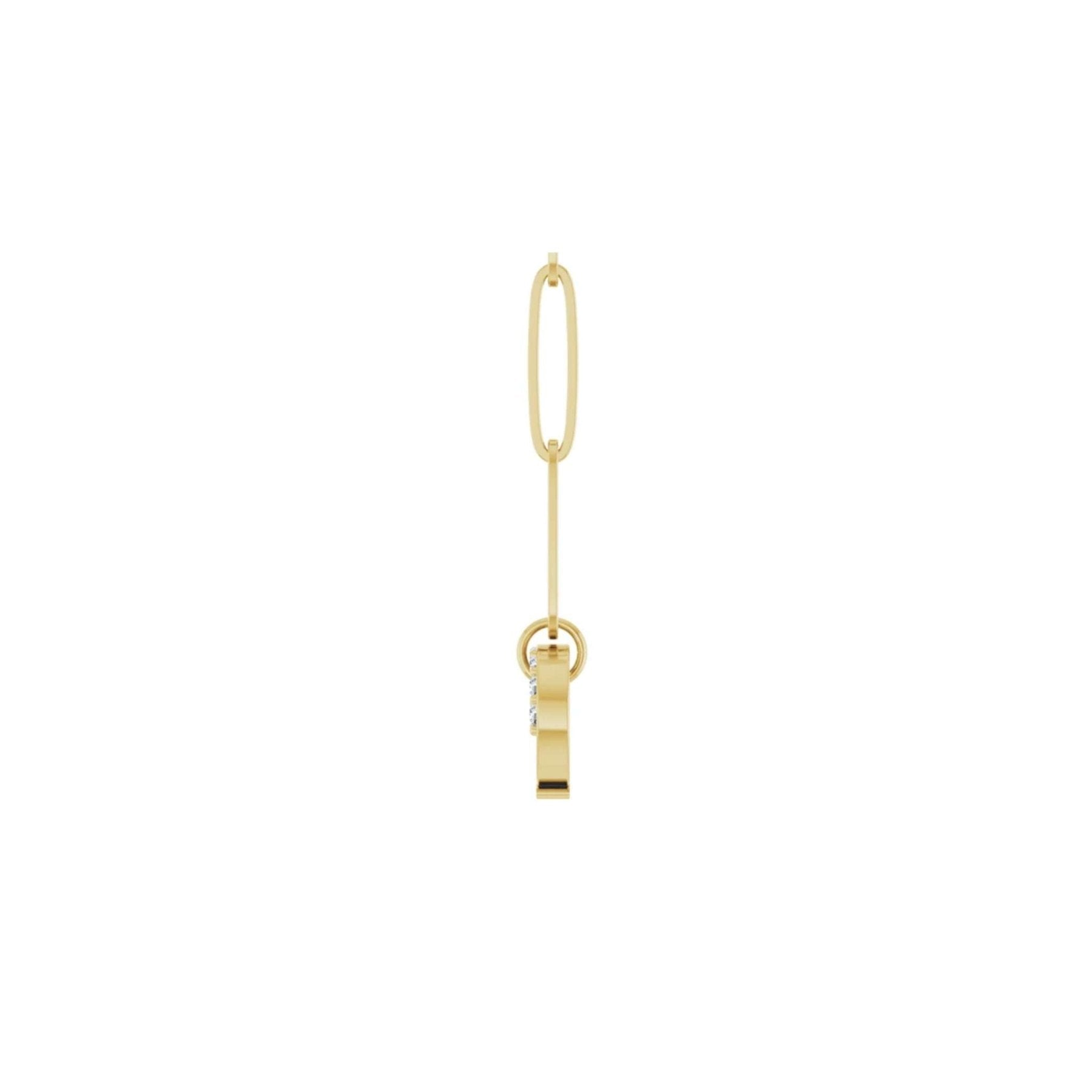Diamond Charm Holder Necklace in Solid 14K Gold - Camille Jewelry