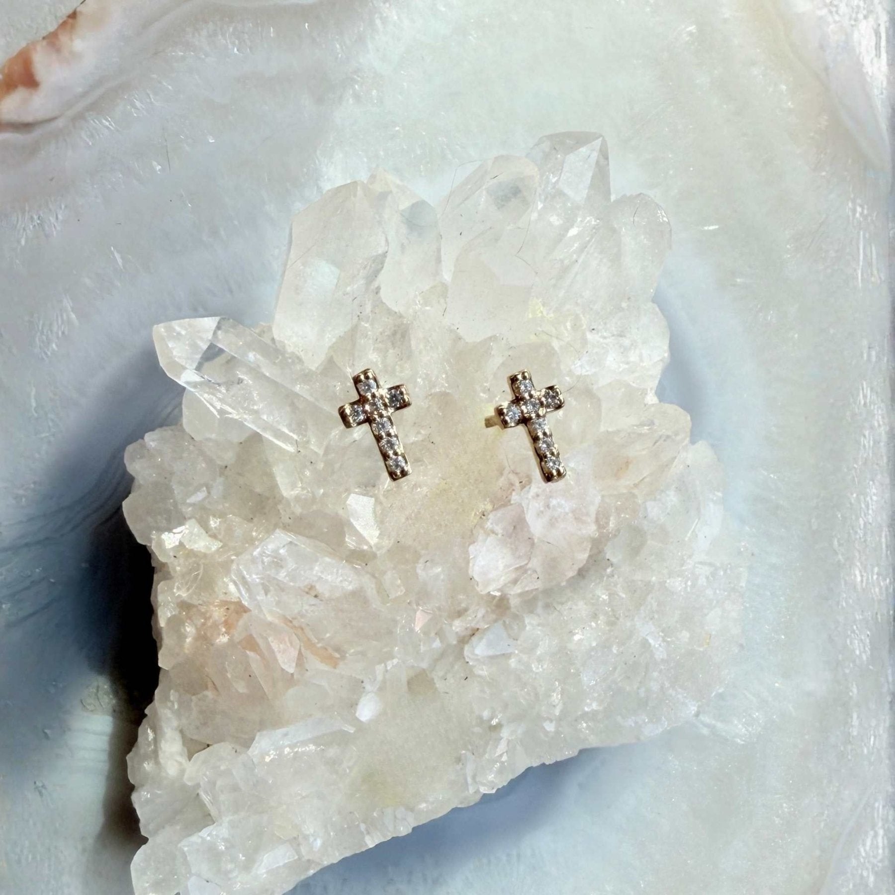 Diamond Cross Stud Earrings – A Symbol of Faith and Timeless Style - Camille Jewelry