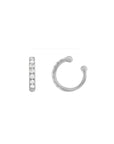 14K white Diamond Ear Cuff on a white background- Camille Jewelry