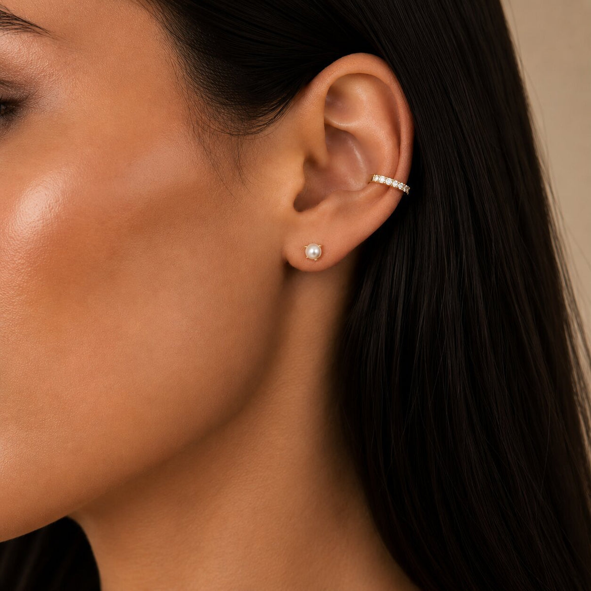 Diamond Cuff Earrings in Solid Gold - Camille Jewelry