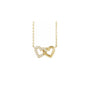 14K yellow Diamond Mini Interlocking Heart Necklace on a white background - Camille Jewelry