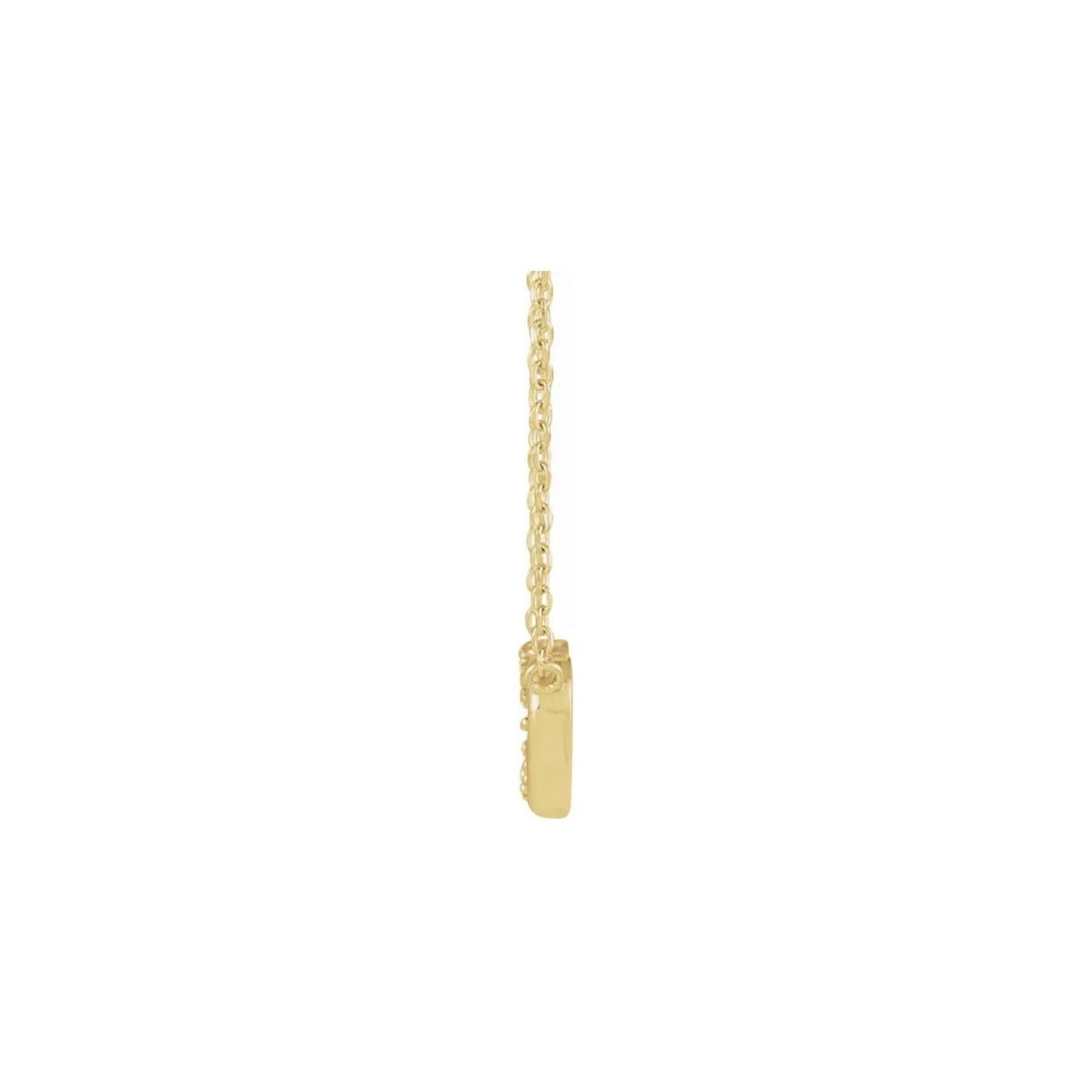 14K yellow gold Diamond Mini Interlocking Heart Necklace side view - Camille Jewelry