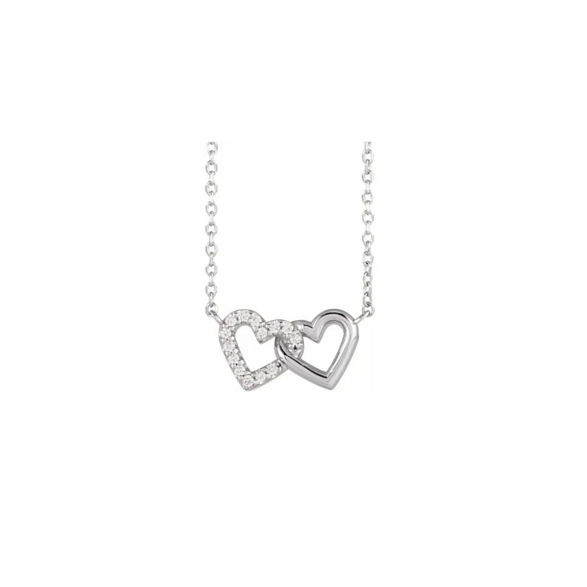 Diamond Mini Interlocking Heart Necklace - Camille Jewelry