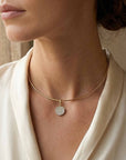 Diamond Pavé Disc Charm in Solid 14K Gold - Camille Jewelry
