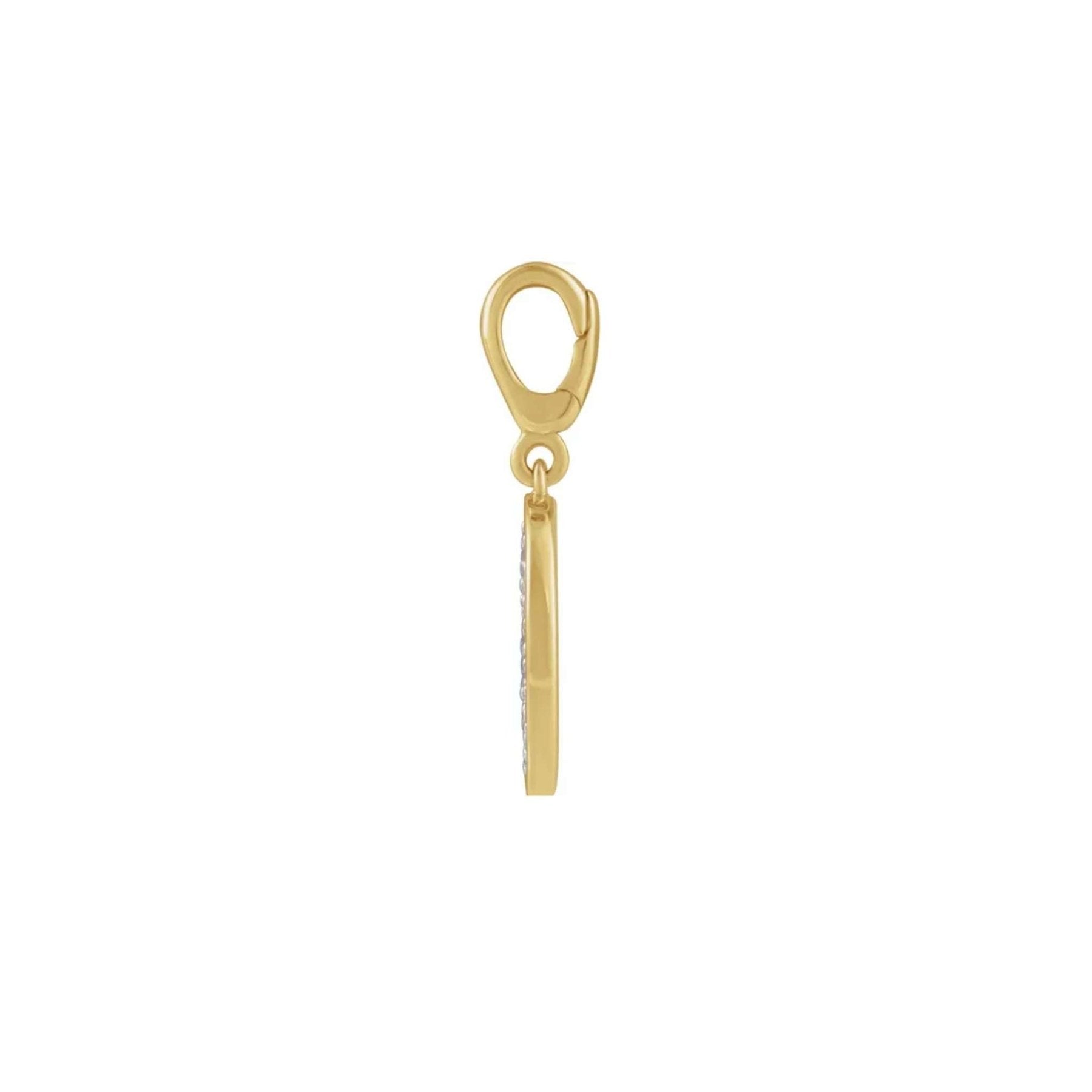 Diamond Pavé Disc Charm in Solid 14K Gold - Camille Jewelry