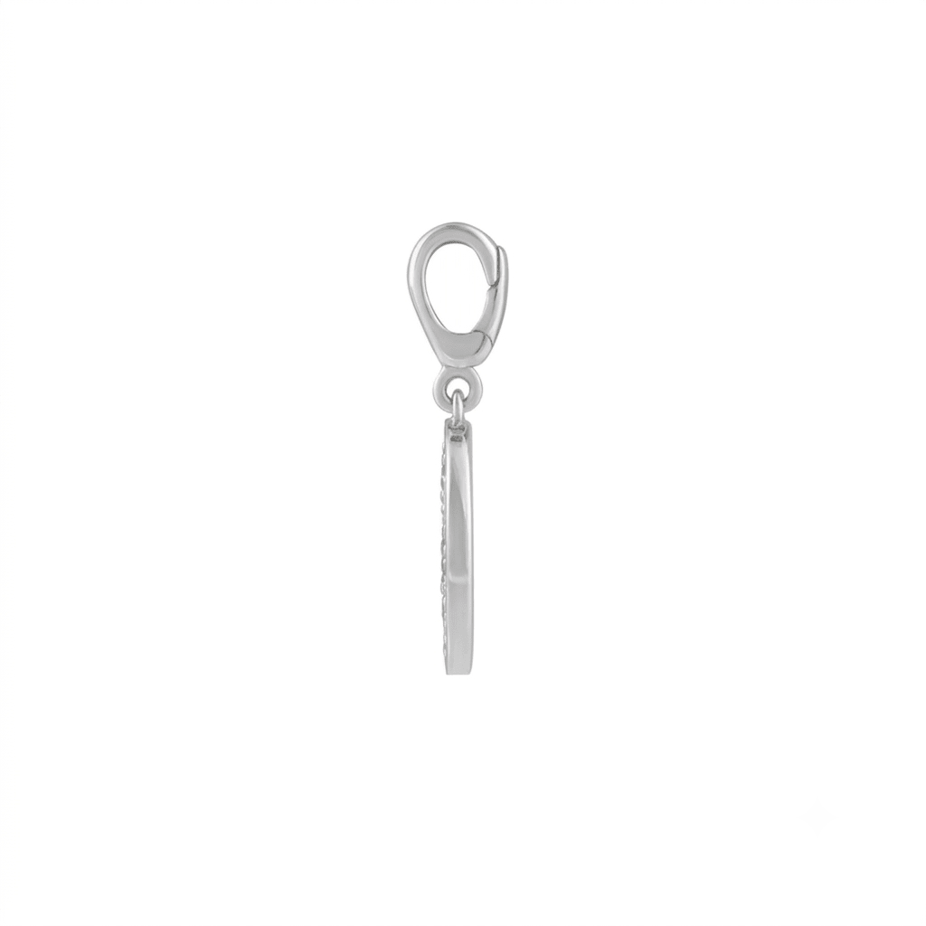 Diamond Pavé Disc Charm in Solid 14K Gold - Camille Jewelry