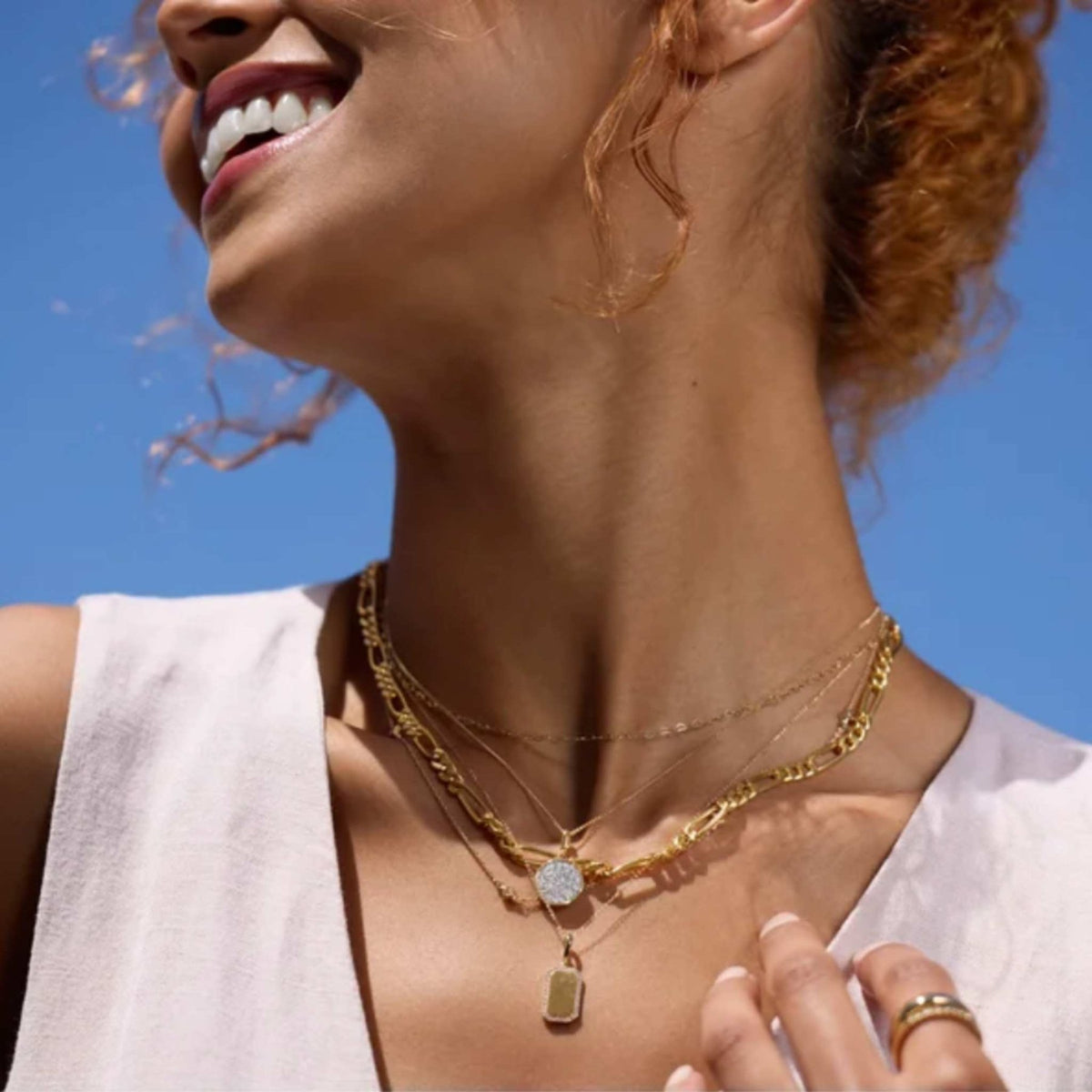 Diamond Pavé Disc Charm in Solid 14K Gold - Camille Jewelry