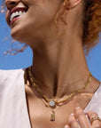Diamond Pavé Disc Charm in Solid 14K Gold - Camille Jewelry