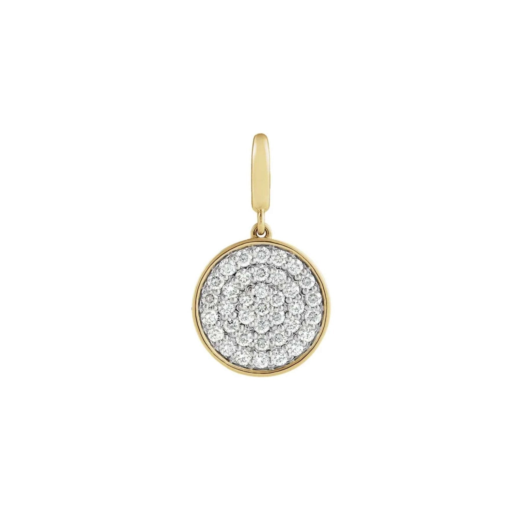 Diamond Pavé Disc Charm in Solid 14K Gold - Camille Jewelry