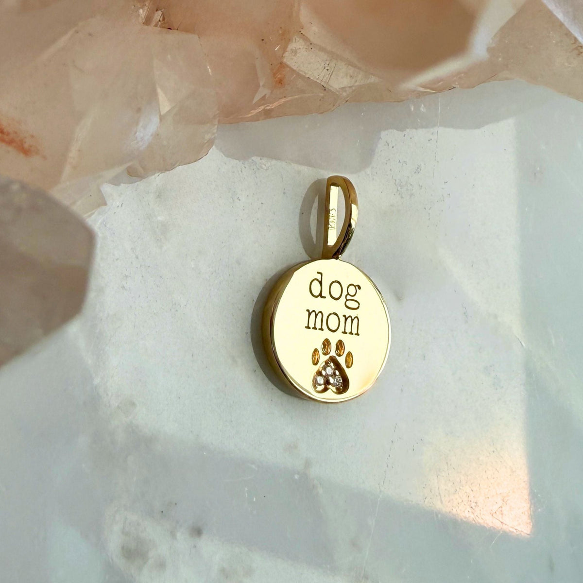 Diamond Paw Print Charm in 14K Gold for Dog and Cat Moms - Camille Jewelry