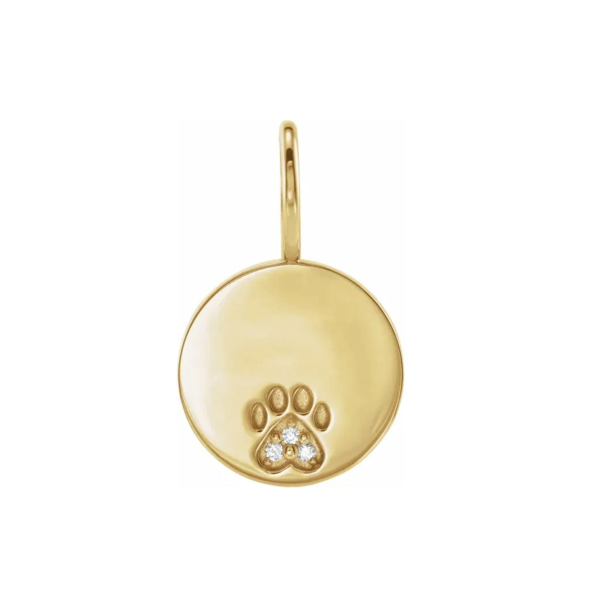 Diamond Paw Print Charm in 14K Gold for Dog and Cat Moms - Camille Jewelry