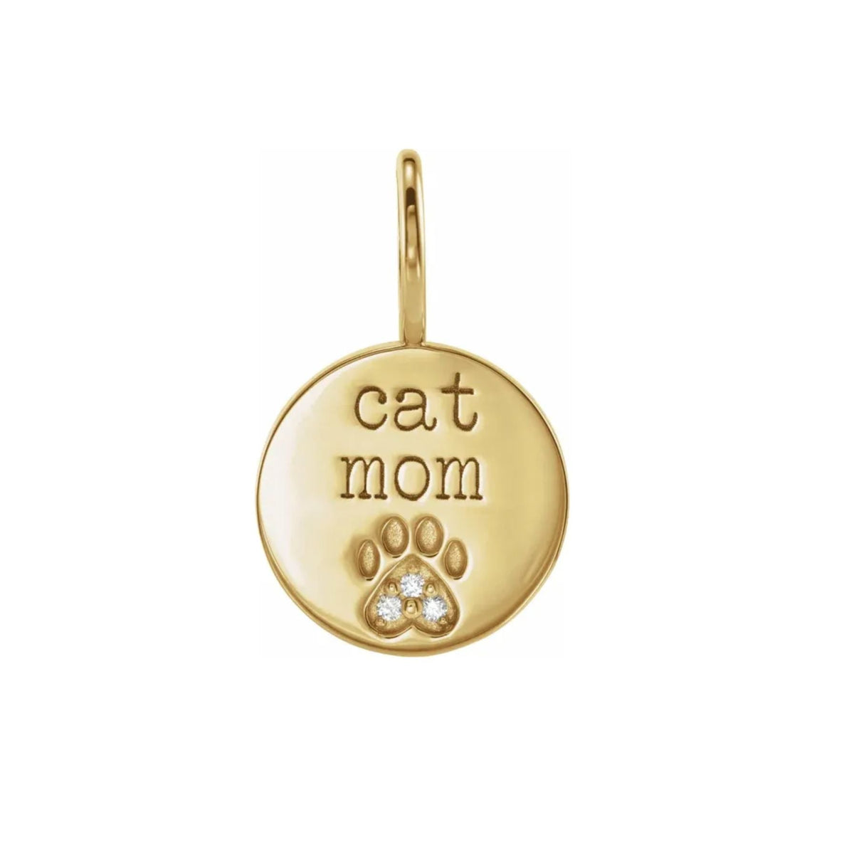 Diamond Paw Print Charm in 14K Gold for Dog and Cat Moms - Camille Jewelry
