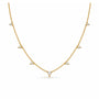 diamond station necklace in 14k yellow gold on white background - Camille Jewelry