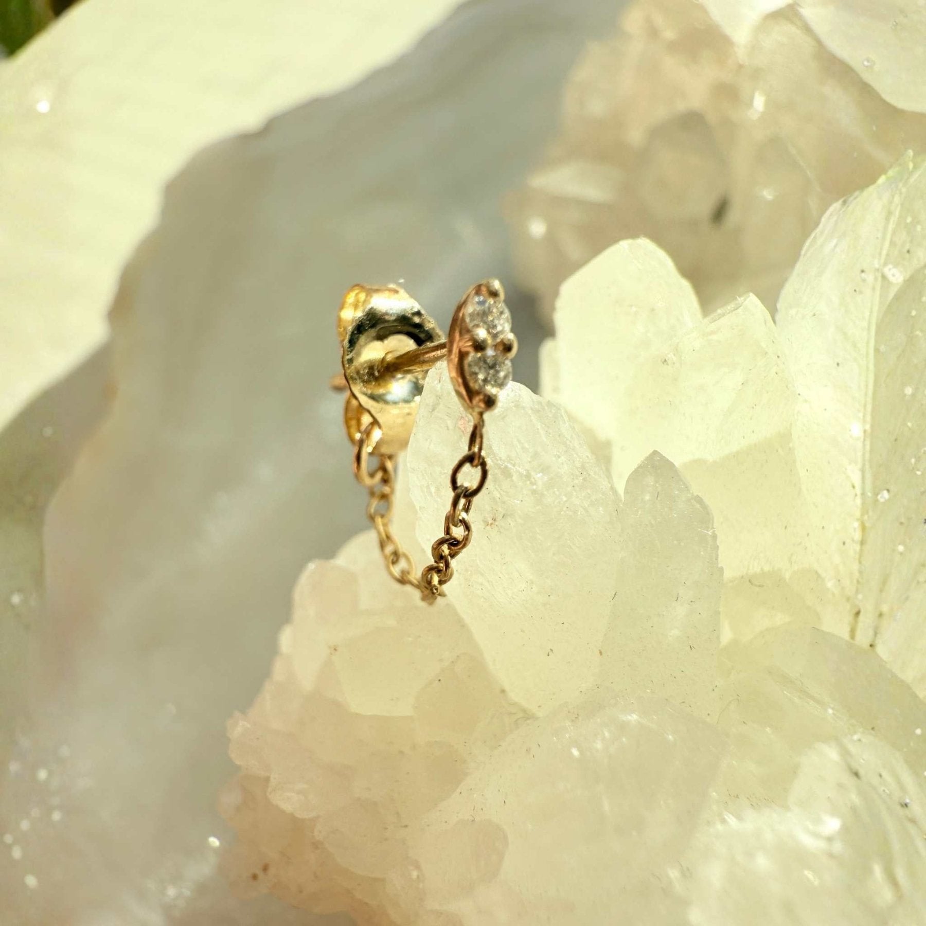 Diamond Studs with Locking Backs – Dainty Sparkle, Secure Design - Camille Jewelry
