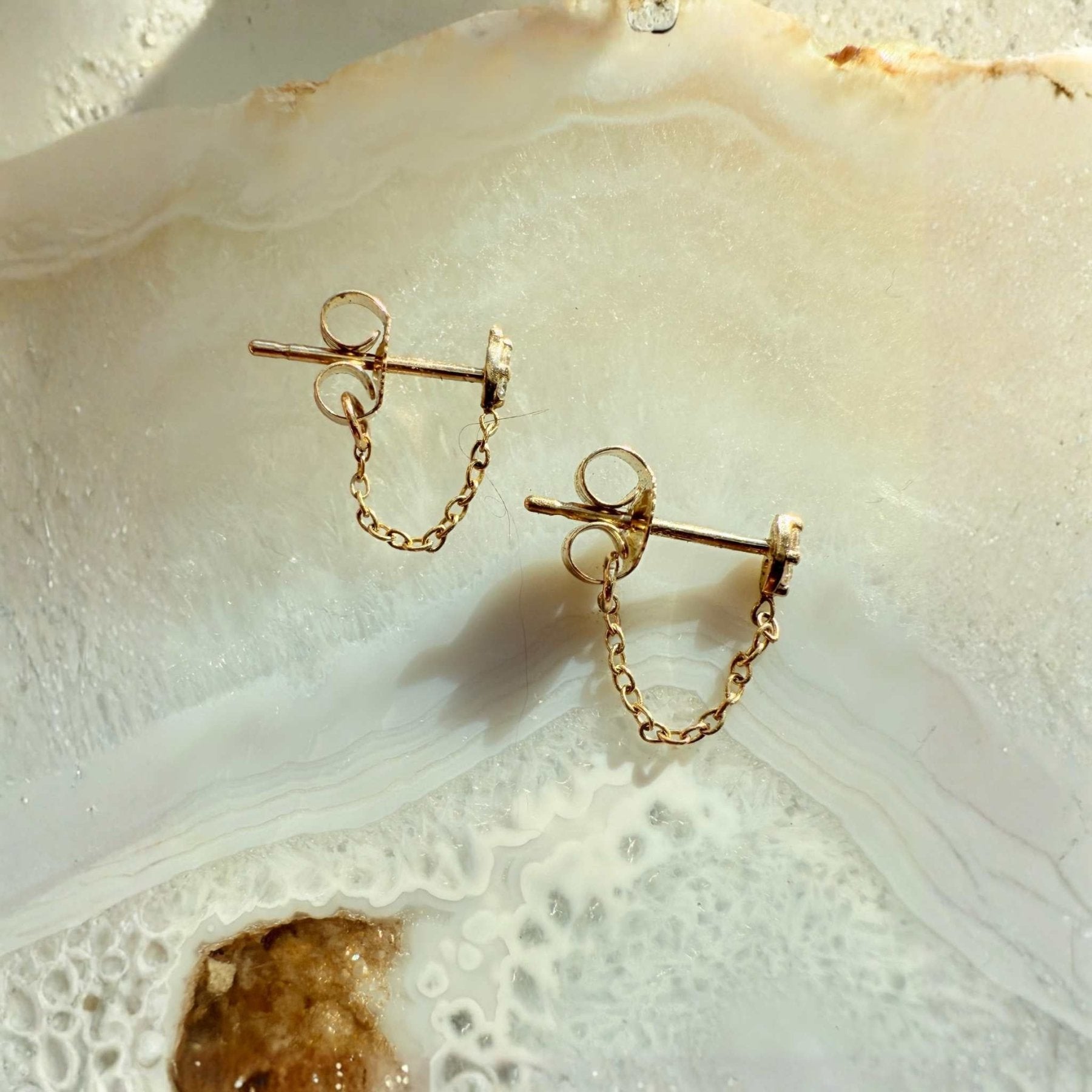 Diamond Studs with Locking Backs – Dainty Sparkle, Secure Design - Camille Jewelry
