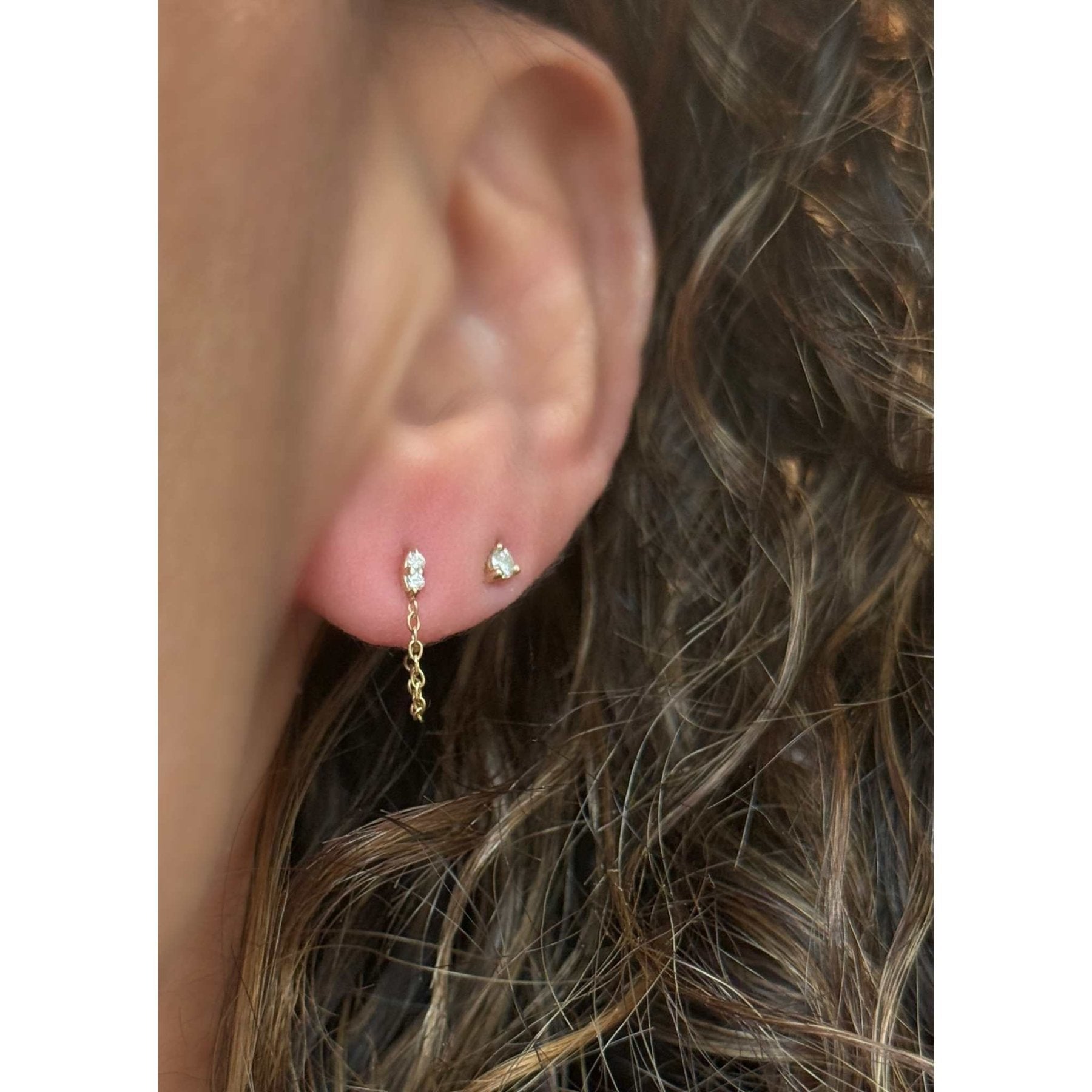 Diamond Studs with Locking Backs – Dainty Sparkle, Secure Design - Camille Jewelry