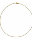 Diamond Tennis Necklace | 5.87 CTW Lab-Created or Natural Diamonds in yellow gold on a white background - Camille Jewelry