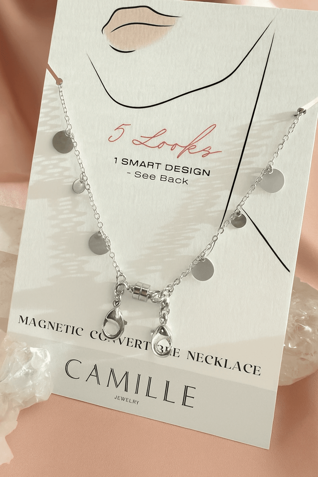 Disc Charm Convertible Necklace and Eyeglass Chain - Camille Jewelry