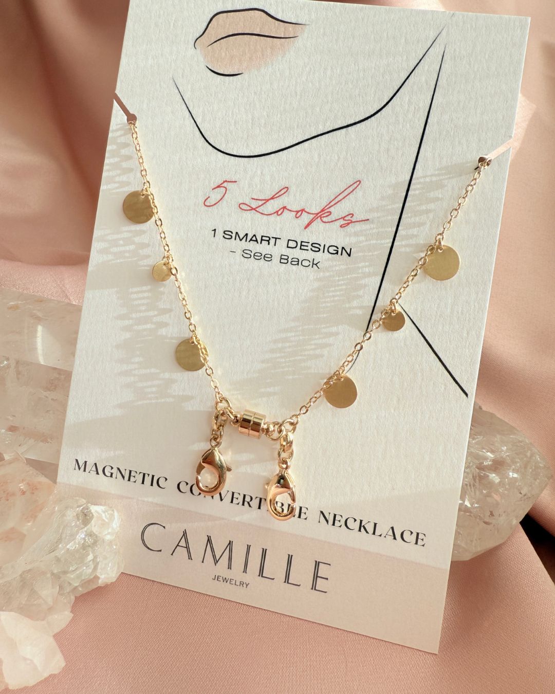 Disc Charm Convertible Necklace and Eyeglass Chain - Camille Jewelry