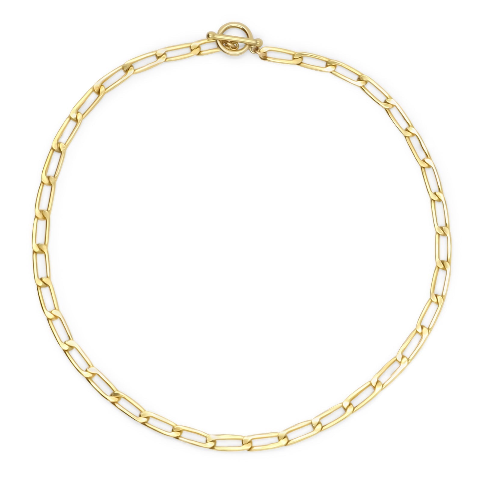 Elongated Curb Chain Necklace 14K Gold-Filled Statement Jewelry - Camille Jewelry