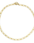 Gold Filled Large Elongated Curb Chain Necklace With Toggle Bar On White Background- Camille Jewelry
