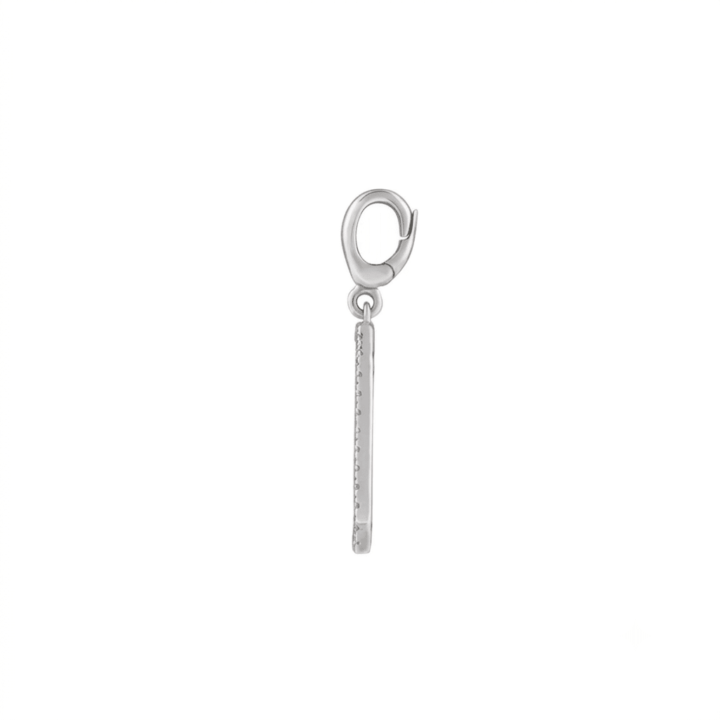 Engravable Diamond Dog Tag Charm in Solid 14K Gold - Camille Jewelry