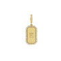 Engravable Diamond Dog Tag Charm in Solid 14K Gold - Camille Jewelry