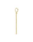 Engravable Gold Bar Charm with Natural Diamonds in Solid 14K Gold - Camille Jewelry