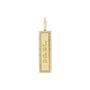 Engravable Gold Bar Charm with Natural Diamonds in Solid 14K Gold - Camille Jewelry