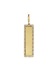 Engravable Gold Bar Charm with Natural Diamonds in Solid 14K Gold - Camille Jewelry