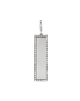 Engravable Gold Bar Charm with Natural Diamonds in Solid 14K Gold - Camille Jewelry