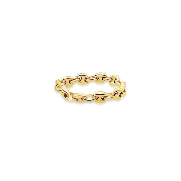 アクセサリー POINTLESS JOURNEY CHAIN RING GOLD Flexible Gold Mariner Chain Ring in 14K Yellow Gold, Camille Jewelry
