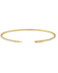 Diamond Tennis Bracelet | 14K Gold Flexible Bangle 1.5–3 CTW shown open on a white background - Camille Jewelry