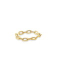 Flexible yellow Gold Cable Chain Ring on a white background - Camille Jewelry