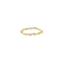 Skinny Flexible 14K Yellow Gold Cable Chain Ring on a white background - Camille Jewelry