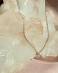 14K Gold Drilled Diamond Necklace – Minimalist Floating Pendant - Camille Jewelry