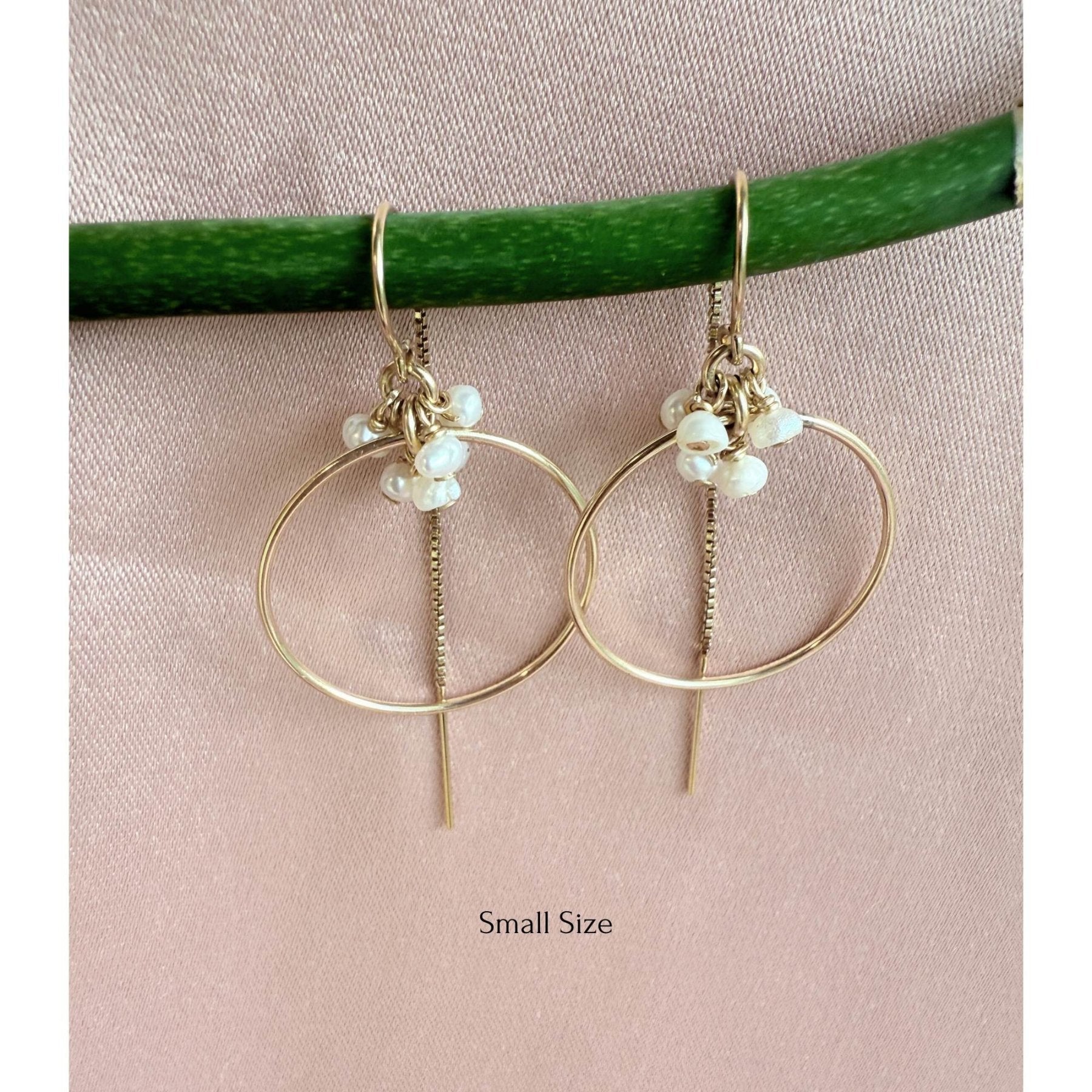 Gemstone Threader Hoop Earrings in 14K Gold Filled - Camille Jewelry