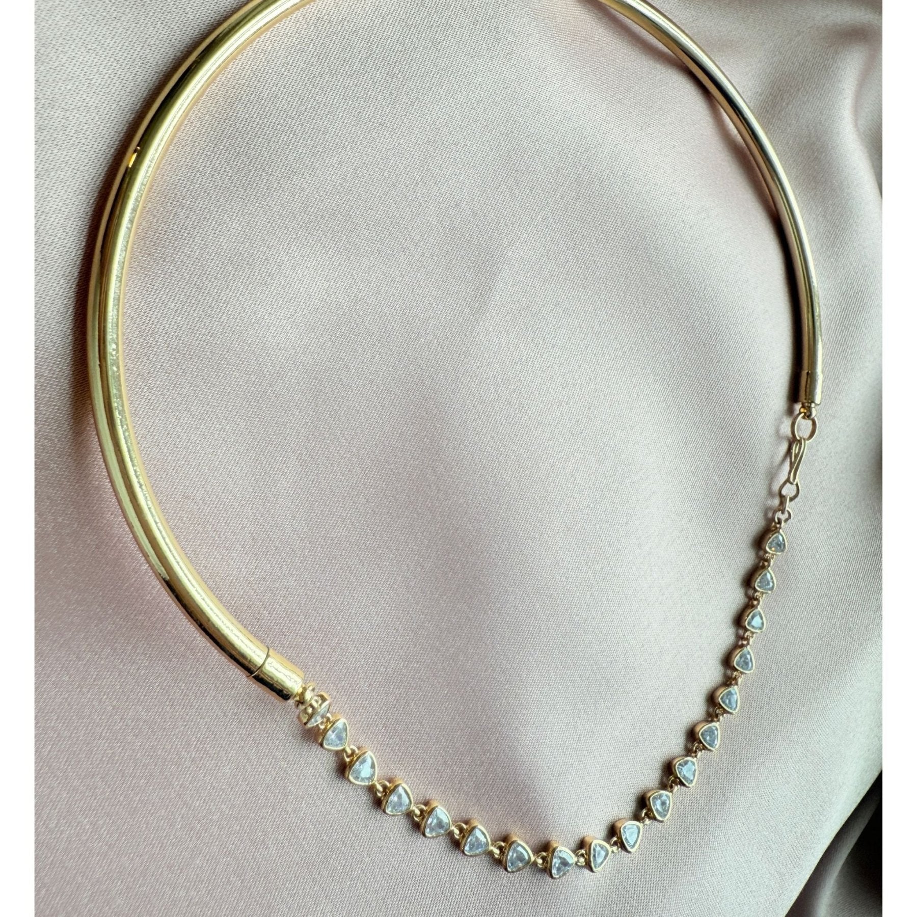 Gold Collar Tennis Necklace - Camille Jewelry