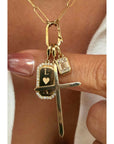 Gold Cross Charm in Solid 14K Gold - Camille Jewelry