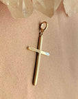 Gold Cross Charm in Solid 14K Gold - Camille Jewelry