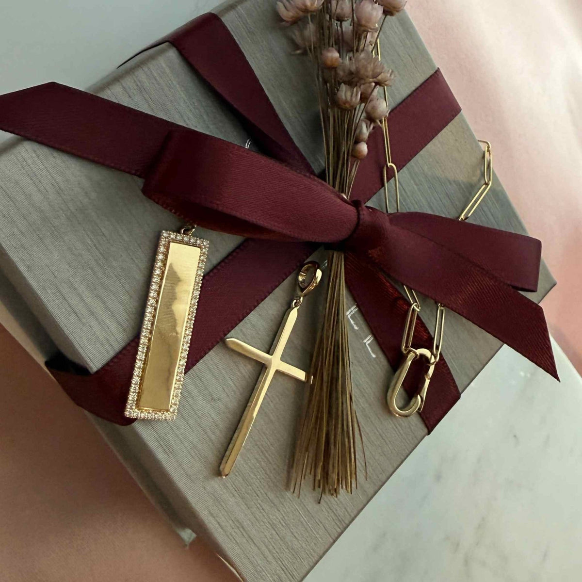 Gold Cross Charm in Solid 14K Gold - Camille Jewelry