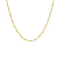 Gold Figaro necklace in 14K gold filled at 16 inches with toggle closure on a white background by Camille Jewelry