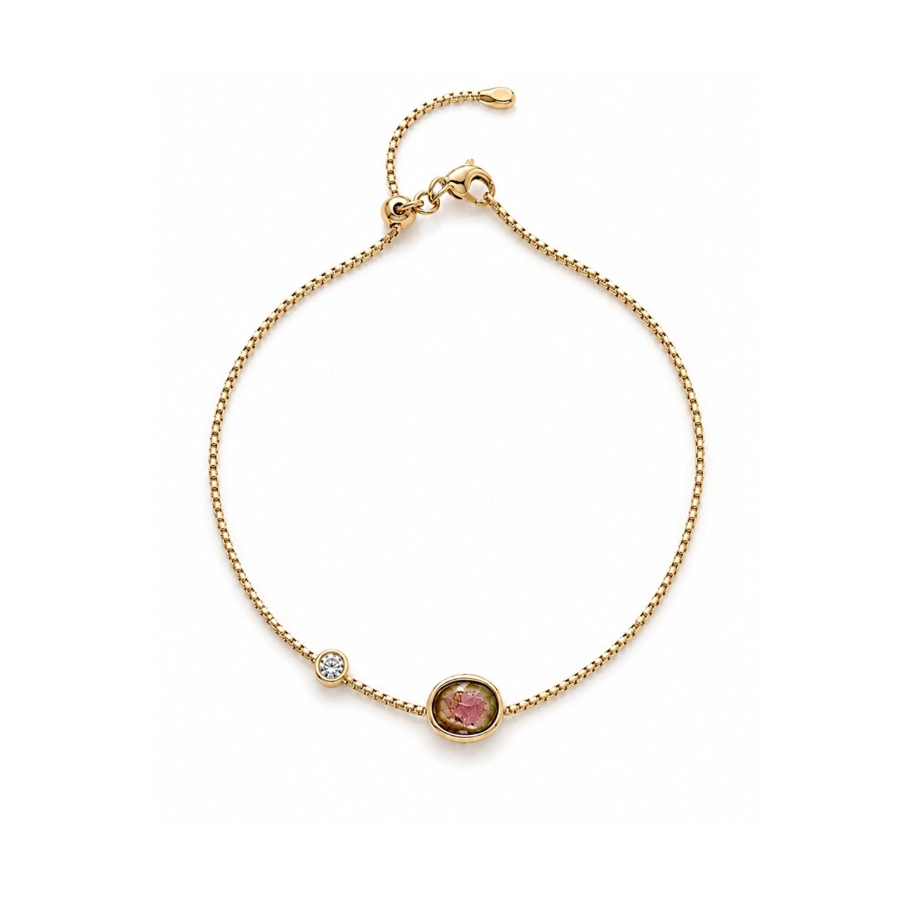 Gold Filled Bracelet with Organic Rosecut Tourmaline - Camille Jewelry