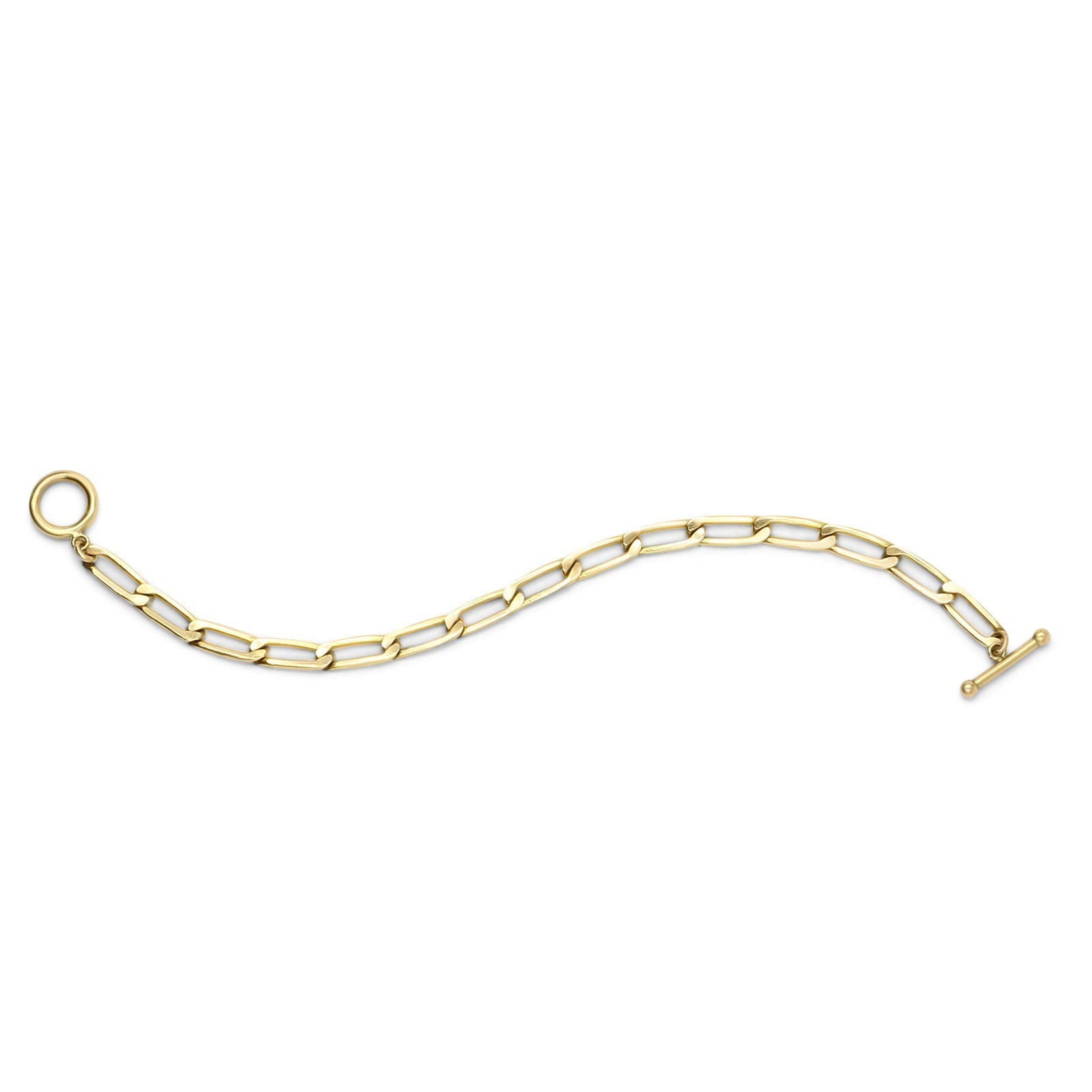 Gold Filled - Large Elongated Curb Chain Bracelet - Camille Jewelry