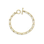 Gold Filled Large Elongated Curb Chain Bracelet With Toggle On White Background - Camille Jewelry