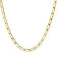 Gold Filled Large Elongated Curb Chain Necklace On White Background - Camille Jewelry