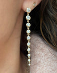 Gold Round Diamond Dangle Earrings – Timeless Brilliance in Motion - Camille Jewelry