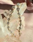 Gold Round Diamond Dangle Earrings – Timeless Brilliance in Motion - Camille Jewelry